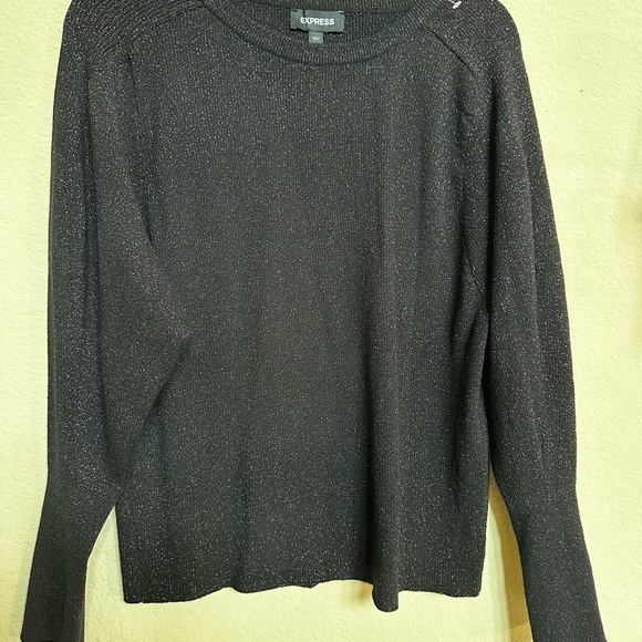 Express Black Women's Crew Neck Sweater - Picture 5 of 9